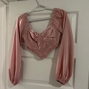 La Hearts Dusty Rose Corset Crop Top